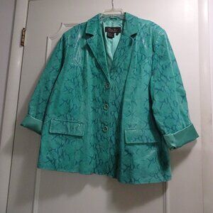 TERRY LEWIS GREEN SNAKE SKIN LEATHER JACKET & SKIRT SUIT SET